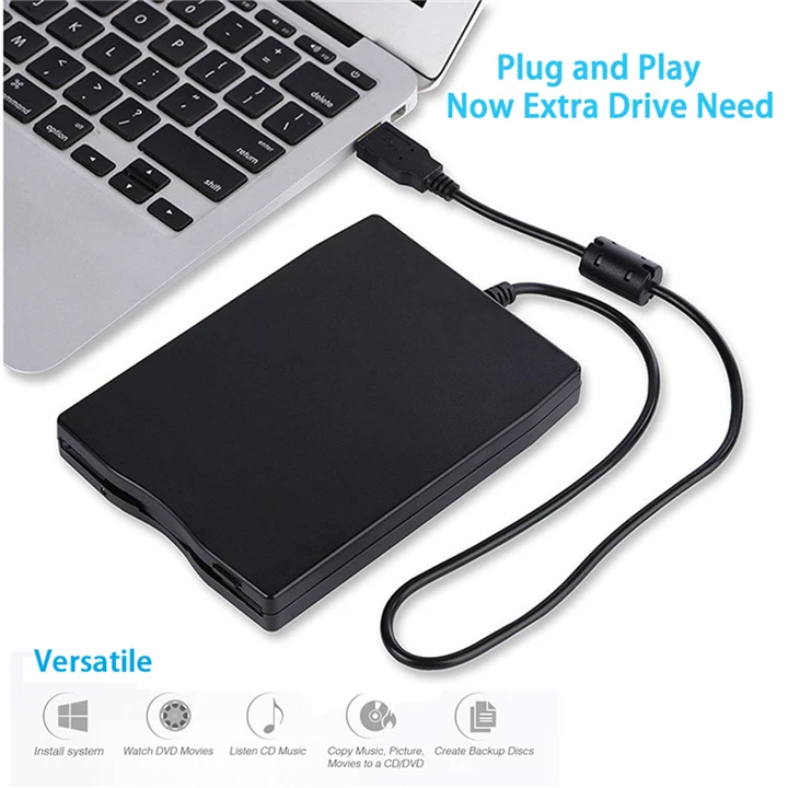 

3.55 Portable USB External Floppy Disk Drive 1.44MB FDD CD Emulators No Extra r Required,Plug and Play