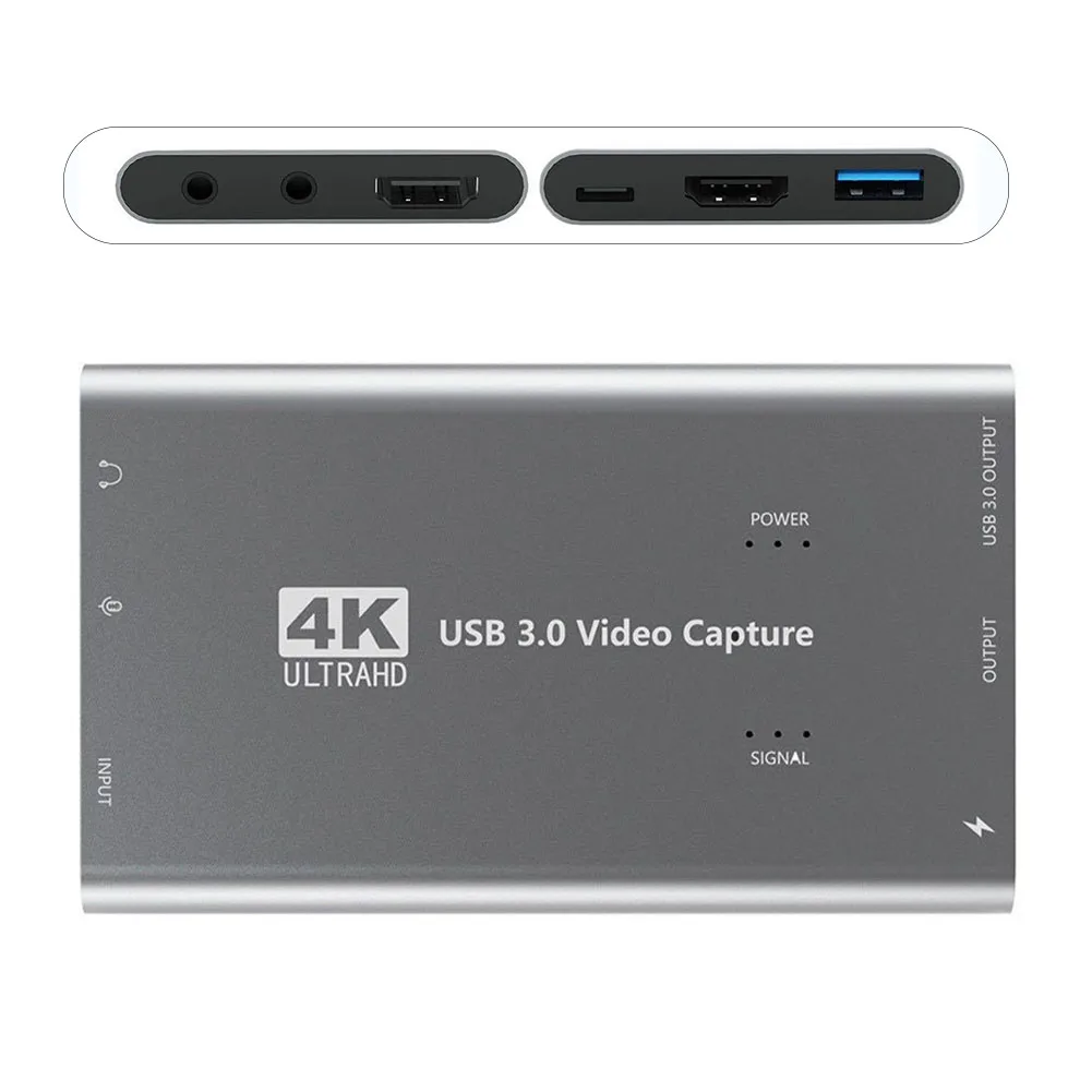 

Audio Video Card Portable USB3.0 Loop Out 4K1080P 60Hz Plug And Play Video Converter for Game Streaming Live Conference