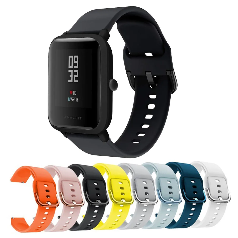 

Ремешок силиконовый для смарт-часов Xiaomi Huami Amazfit Bip BIT Lite Youth 1S, мягкий браслет для Amazfit GTS 2