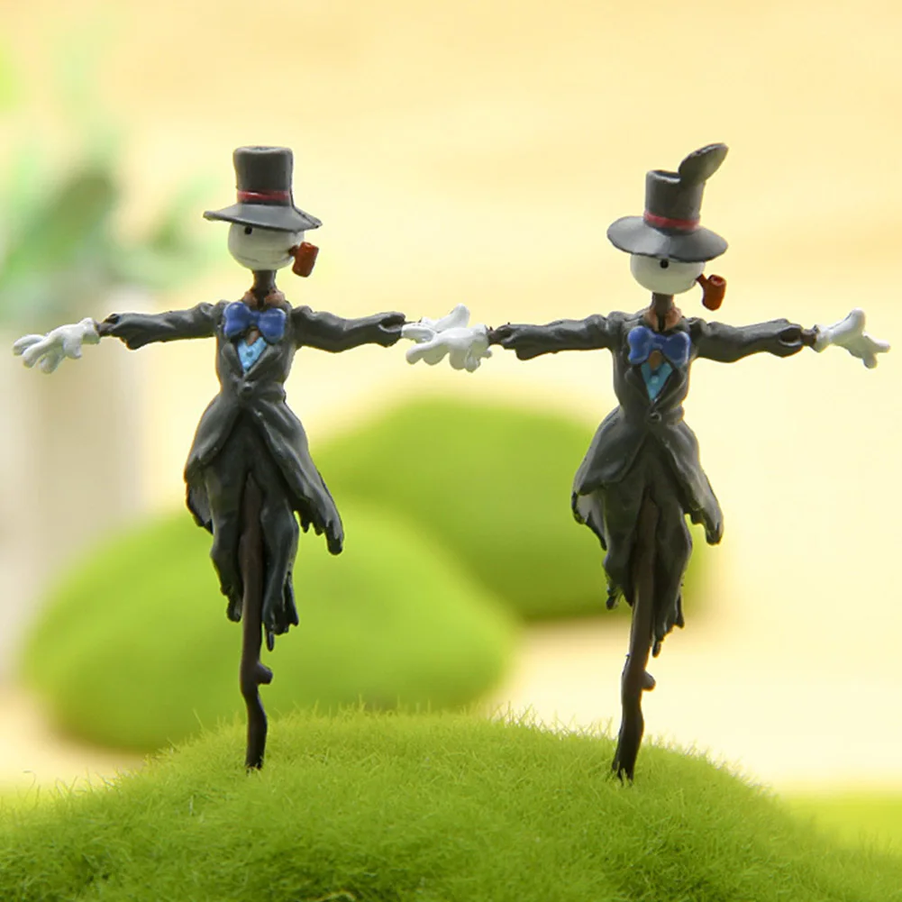 Landscape Home Decoration Mini Scarecrow Figurine Toy Figures Anime Garden Miniatures Resin Doll Halloween Gift | Дом и сад