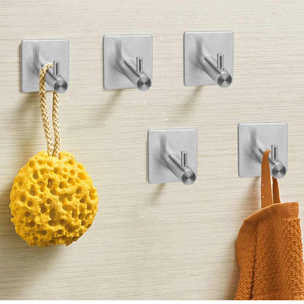 

Сильный клей цилиндрический одинарный крючок настенный крючок, крючки для пальто для Ванная комната Кухня Органайзер многоцелевой Нержаве...