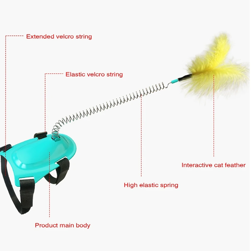 

Cat Turntable Toy, Spring Cat Stick, Replaceable Accessories Cat Funny Toy, Cat Feather Toy