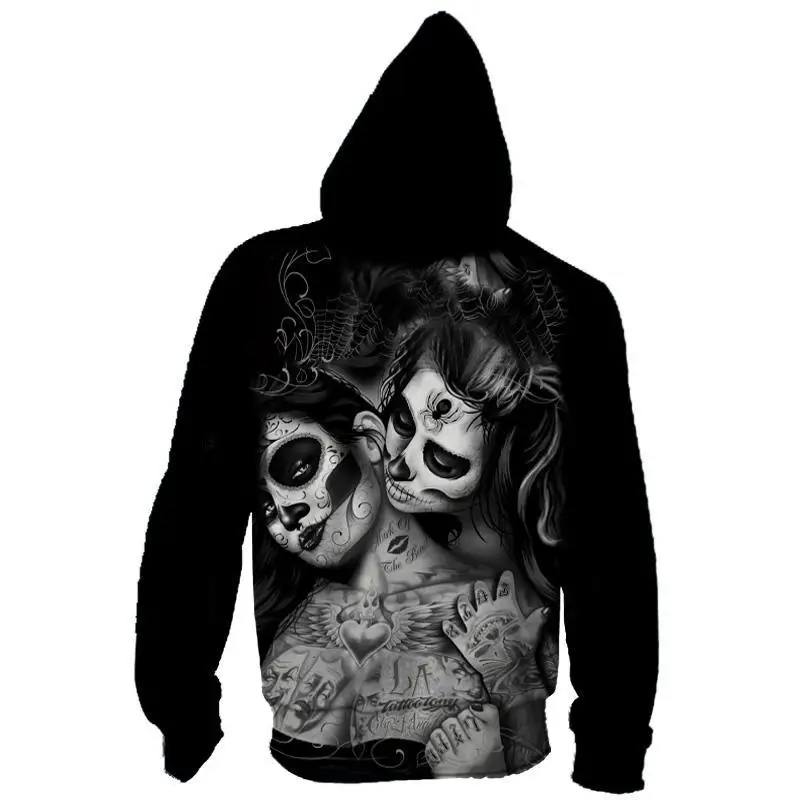 2020 толстовки с 3D-принтом черепа женские свитшоты Мужской Женский пуловер на