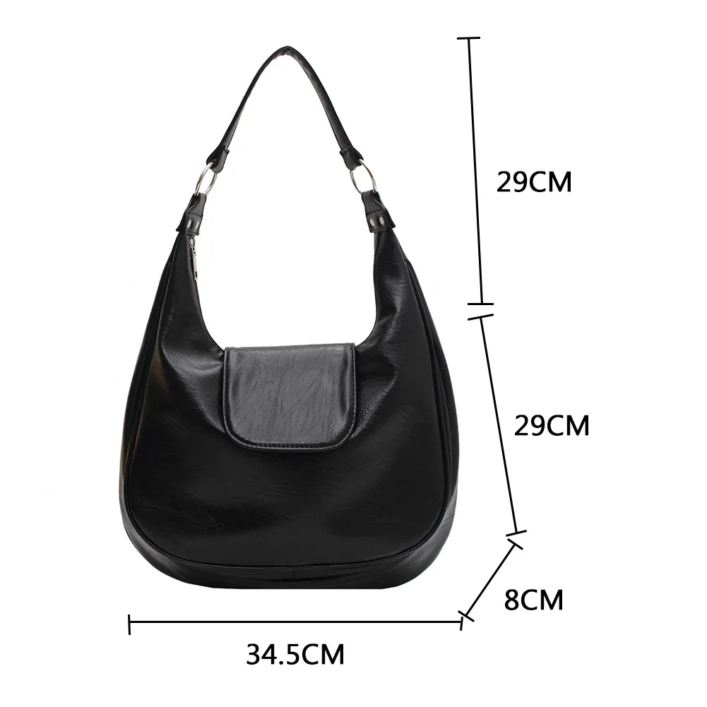 

Fashion Hobo Shoulder Top-Handle Bag Vintage Soft PU Leather Women Crossbody Bags Large Capacity Shopping Travel Handbags 2020
