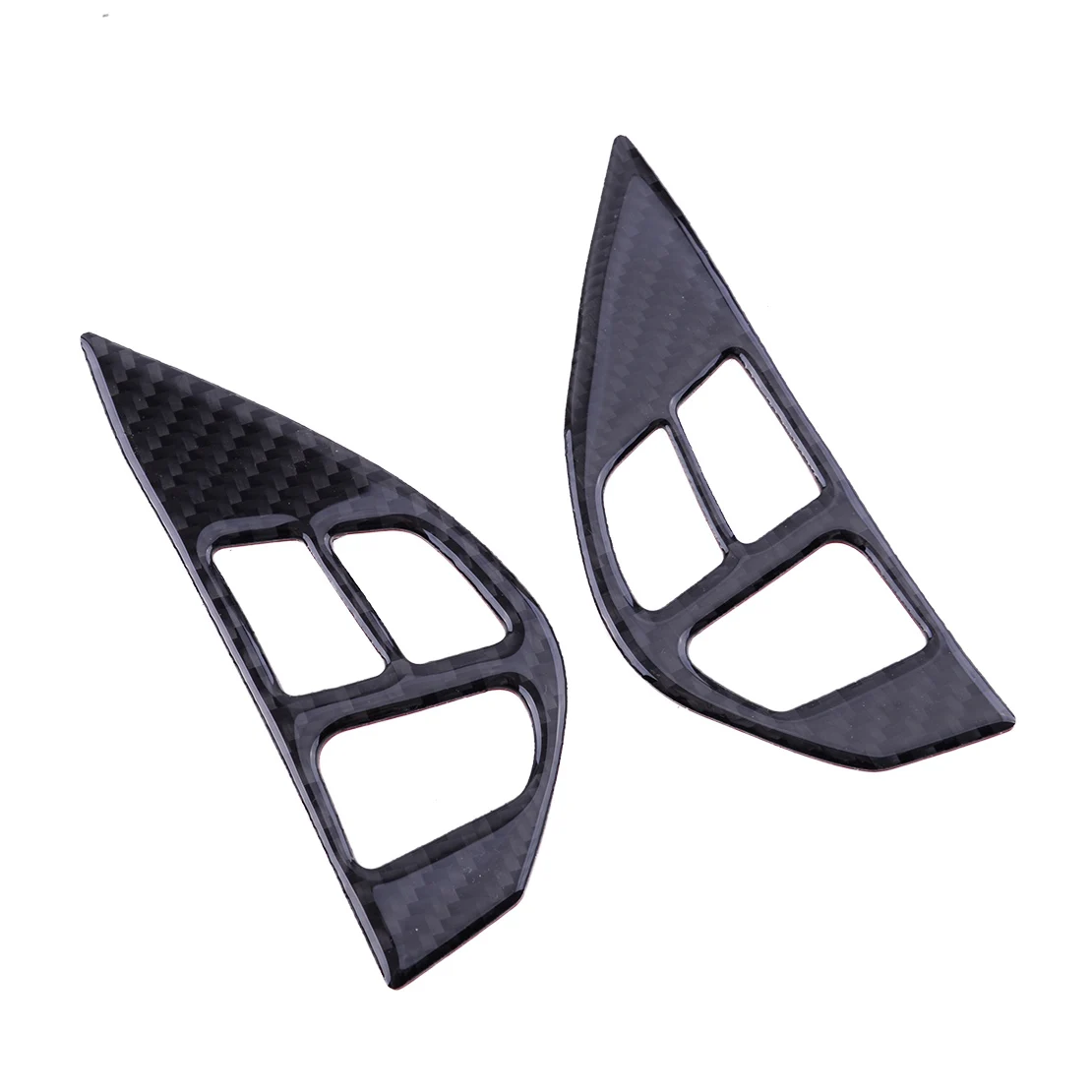 

1 Pair Car Carbon Fiber Steering Wheel Trim Button Cover Sticker Fit For Mitsubishi Lancer Evo 2008 2009 2010 2011 2012-2015