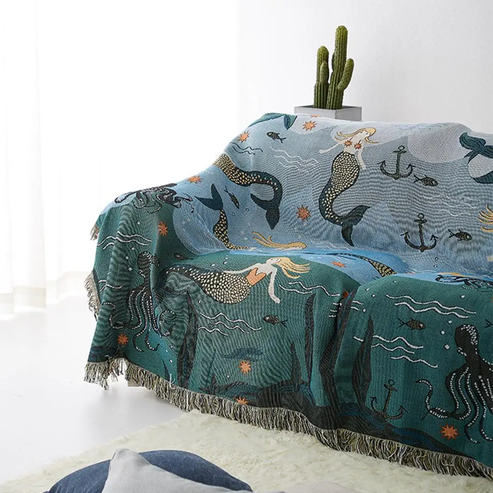 Русалки Стёганое одеяло пледы Одеяло диван с обивкой из гобелена вязаный