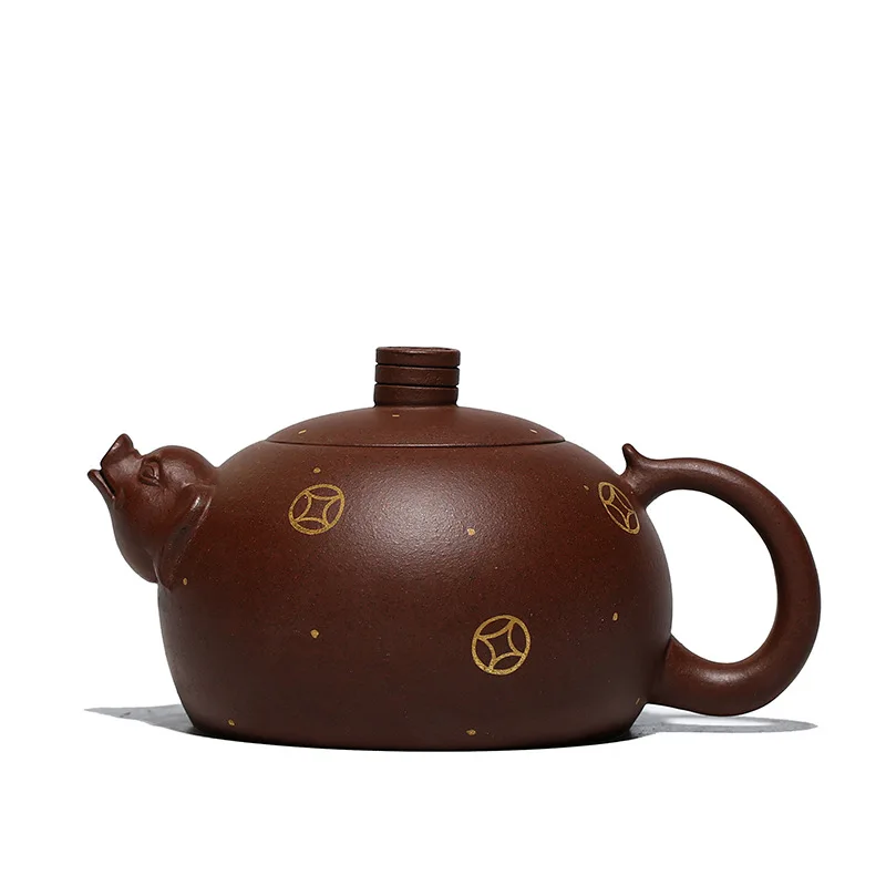 

Yuzhongsha teapot raw ore Purple mud Zhaocai pig handmade teapot goods