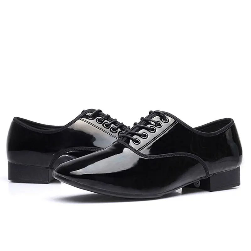 Hipposeus New style Brand New Modern Men's Boy's Ballroom Tango Latin Dance Shoes Man Leather surface Lacquer surface Hole