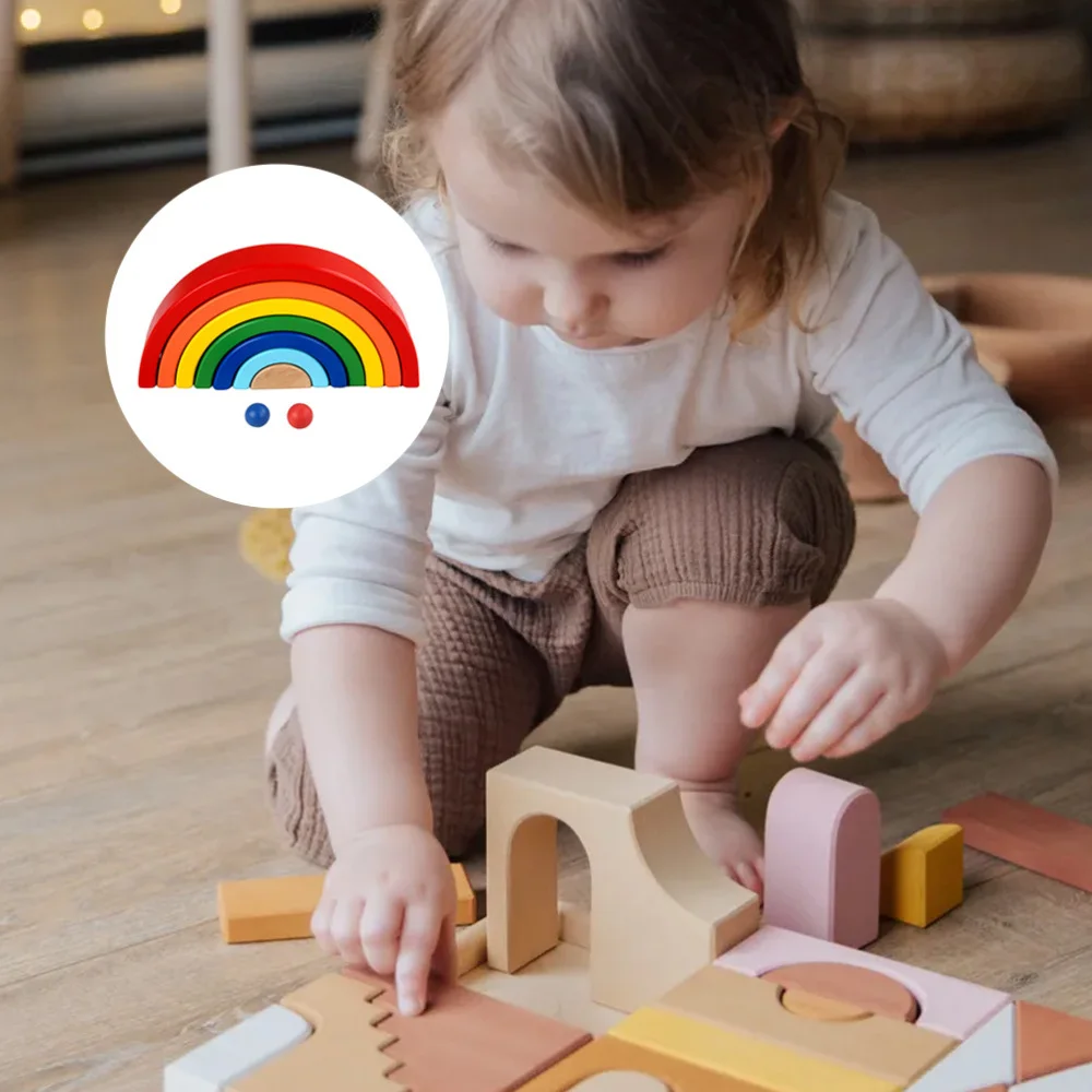 1 шт. Радуга Штабелер блоки деревянные укладки игрушка творческий укладчик