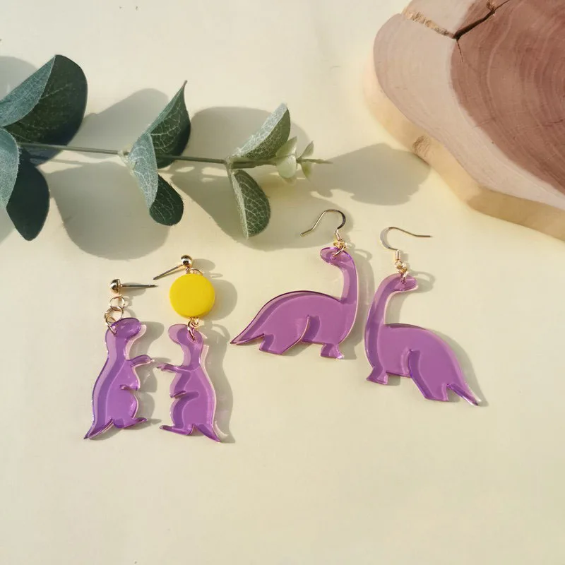 

Cute Colorful Animal Acrylic Little Dinosaur Earrings for Girls Women Children Birthday Gift Lovely Jewelry