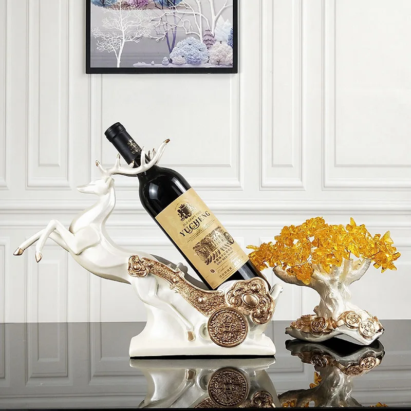 Олень деньги дерево интерьерные украшения олень Винный Стеллаж домашний магазин