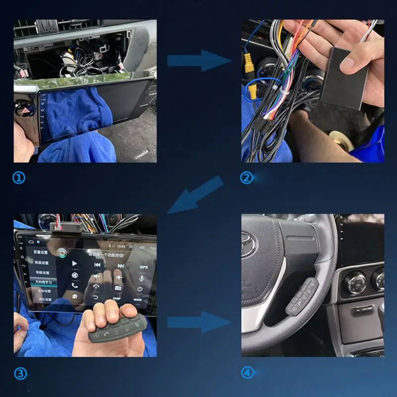 

Universal Car Steering Wheel Remote Control Buttons LED DVD Wireless Controller