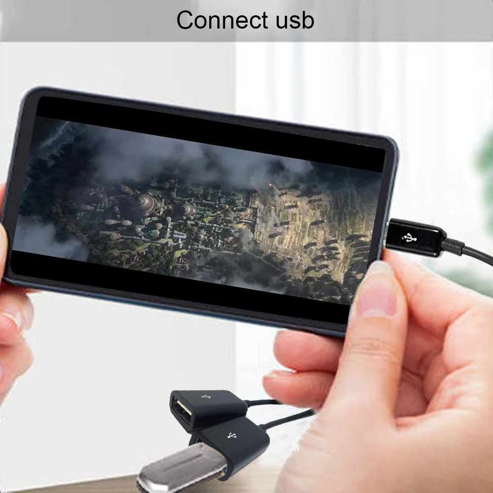

Micro USB Host OTG Adapter Cable with Dual Port Hub Charging Cord Adapter Data Cable for Android Smart Phone Tablet PC Laptop