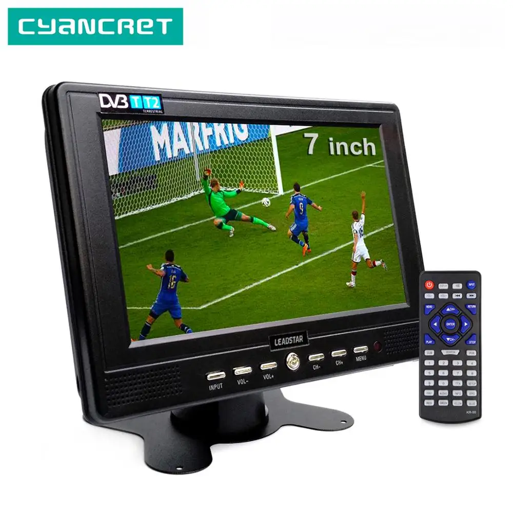 LEADSTAR D768 7 дюймов Портативный ТВ DVB-T2 ATSC tdt цифровой и аналоговый мини маленький автомобильный тв-телевизор Поддержка USB TF MP4 H.265 AC3