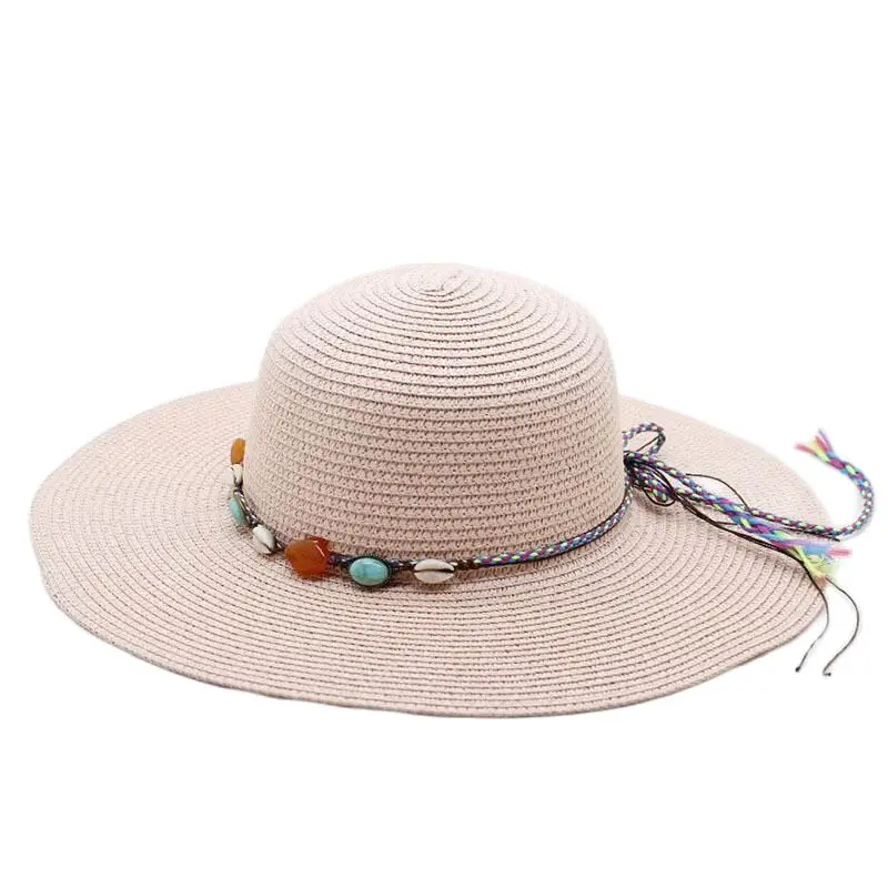 Шляпа Женская круглая из рафии Соломенная Панама с широким полям складная для