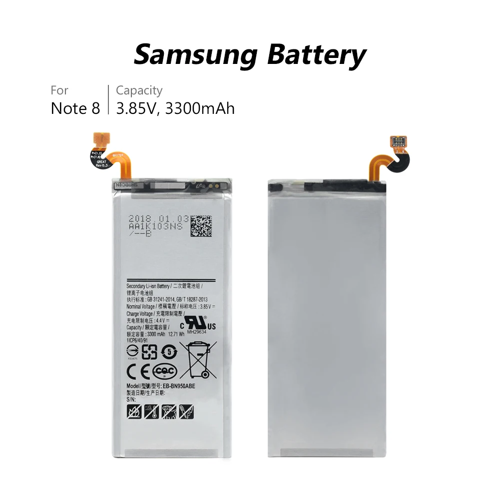 3 85 V 3300 мА/ч EB BN950ABE Замена батарея для телефона Samsung Galaxy Note 8 N9500 N9508 N950FD N950U N950W SM N950D
