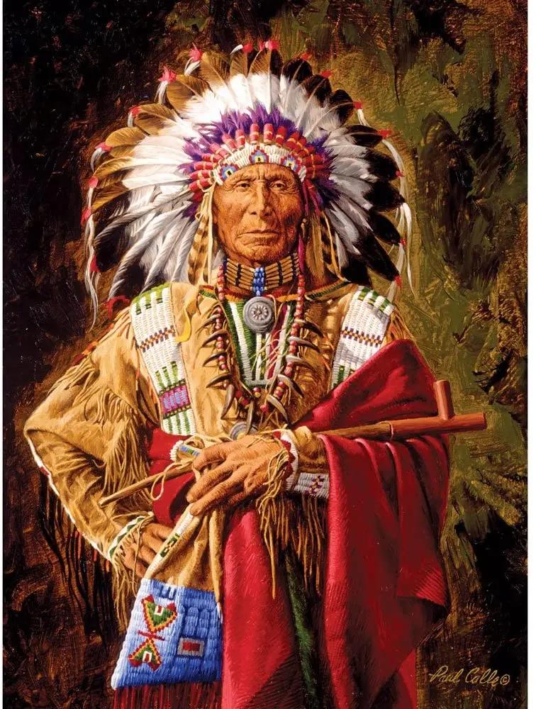 

1000 Piece Jigsaw Puzzle for Adults - Chief of The Rosebud - 1000 Pc American Jigsaw Homeschool Supplies Educational
