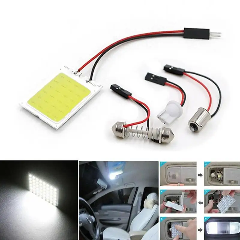 Белые светодиодные лампы T10 C5W COB 16 24 36 48SMD для чтения салона автомобиля
