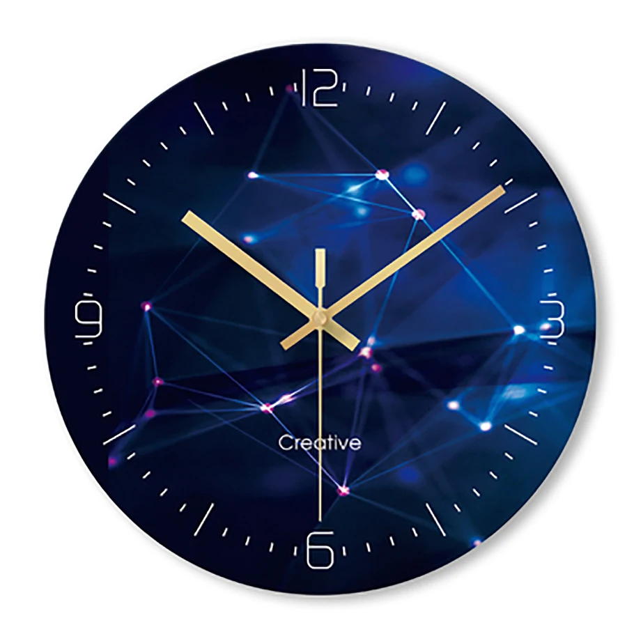 Стеклянные бесшумные настенные часы Креативный Современный дизайн 3d