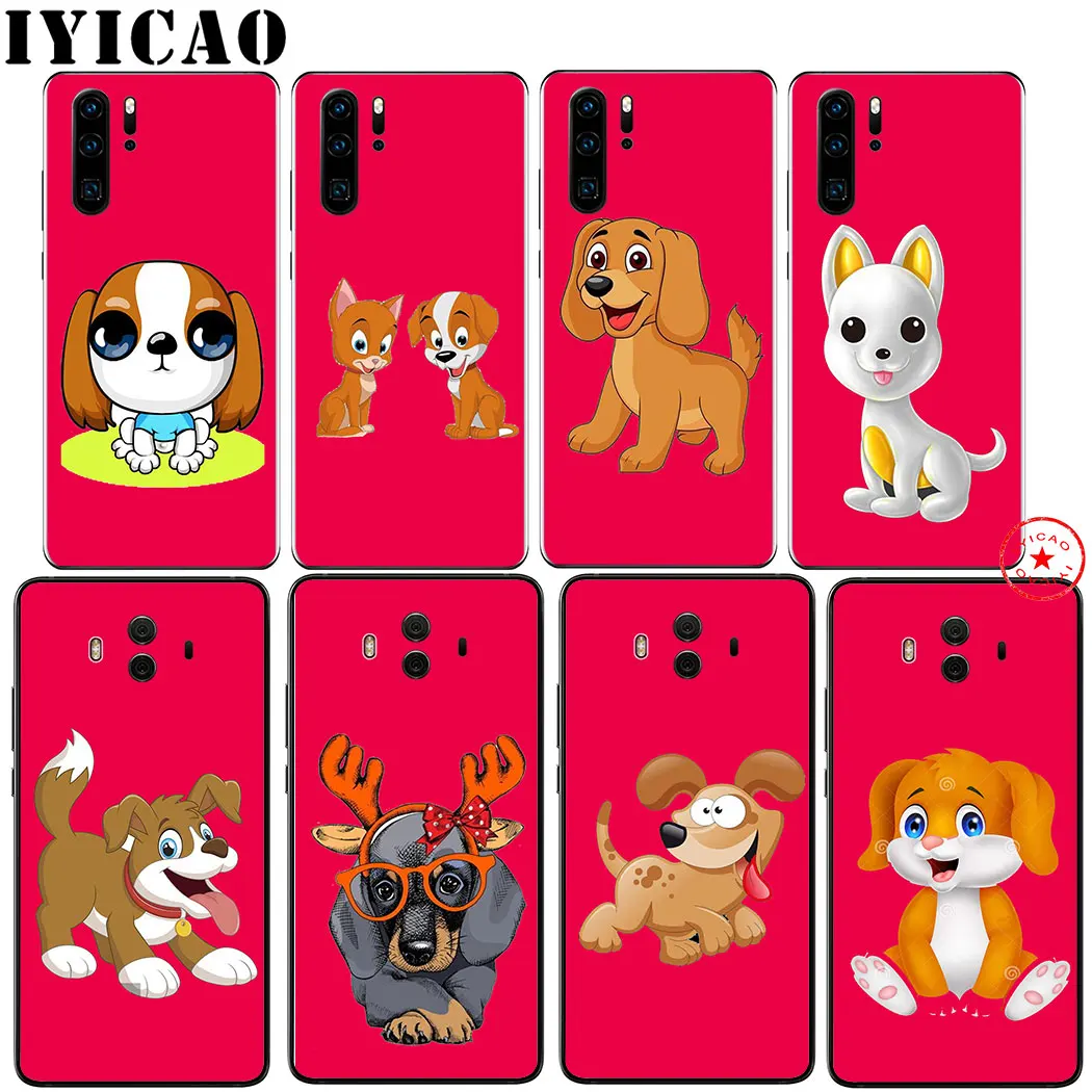 Мягкий красный чехол IYICAO с мультяшной собакой для huawei P30 P20 P10 P9 P8 Lite Pro P Samrt Z Plus 2019