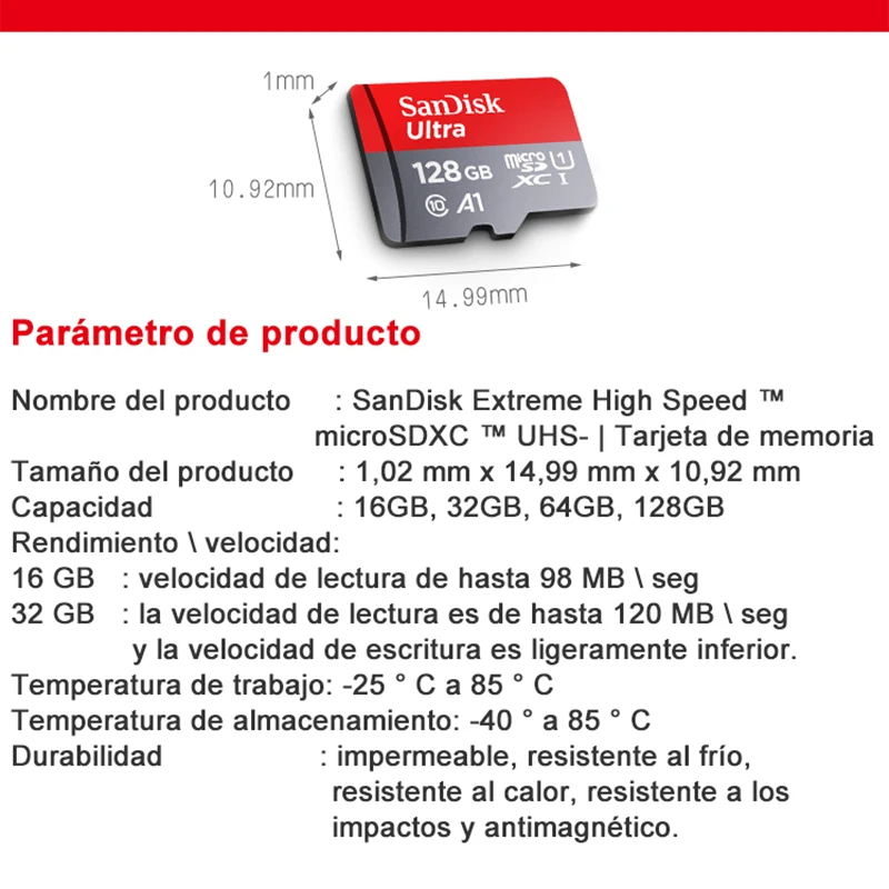 Карта памяти Sandisk Ultra Micro SD a1sdxc SDHC 98M/s128GB 32GB 64GB 16GB TF/SD карта для смартфона и ПК|Карты