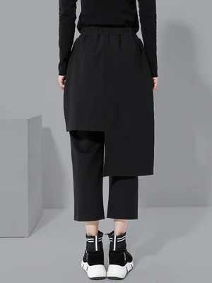 Юбка-брюки в европейском и американском стиле повседневные Прямые Асимметричные