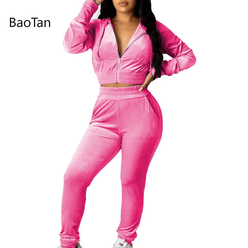 

Two Piece Outfits for Women Casual 2 Piece Set Women Hooded Solid Jogging Suits Tracksuit Sweatsuits Clothing Women