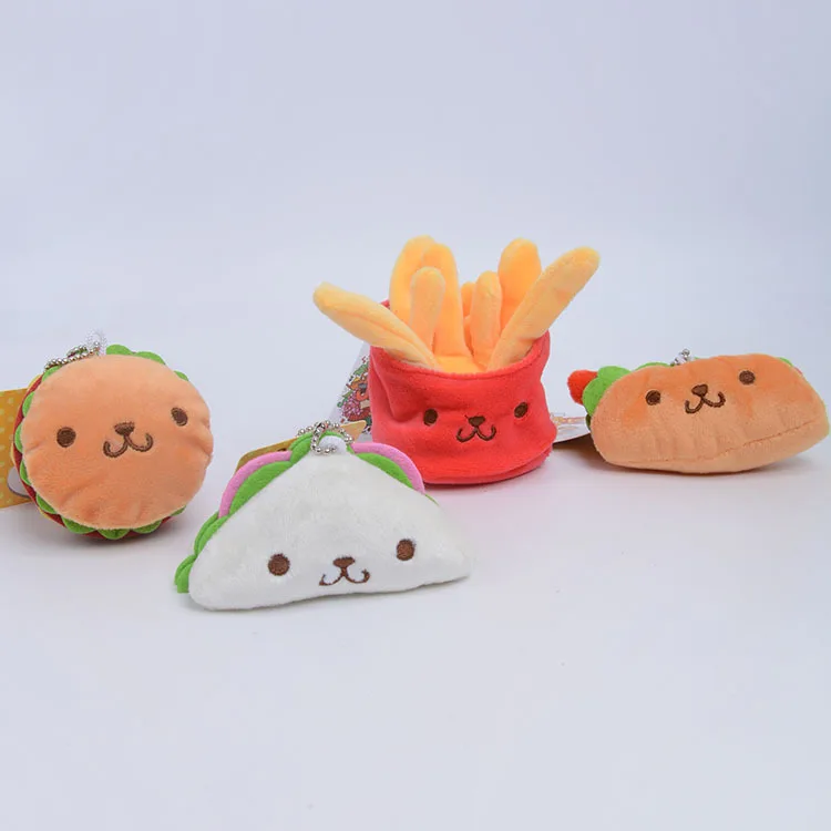 Креативная еда гамбургер хот-дог картофель фри плюшевый брелок игрушка для куклы