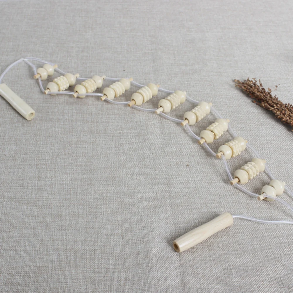 

2pcs Wood Rollers Rope Wooden Massager Tools for Body Muscle Pain Relief