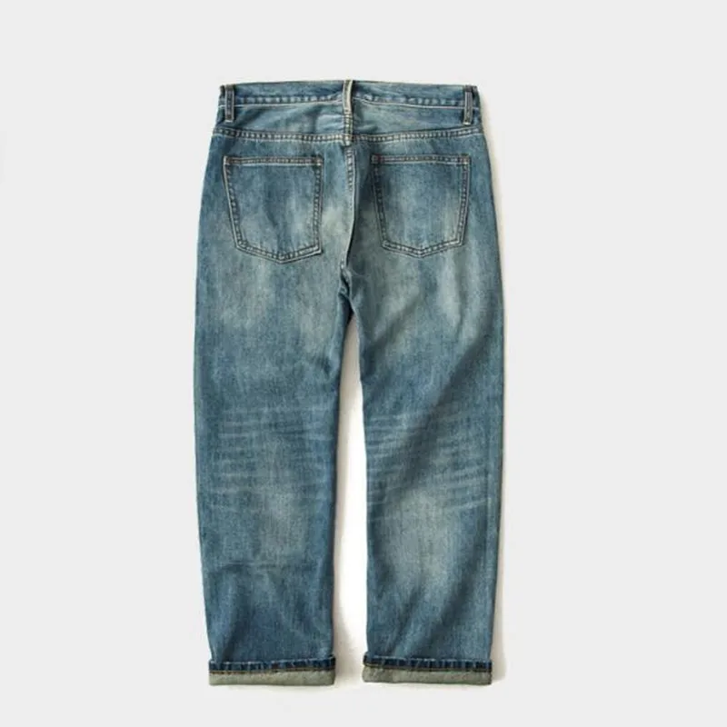 New Japan Style Brand Mens Straight Denim Cargo Pants Biker Jeans Men Loose Blue Jeans men