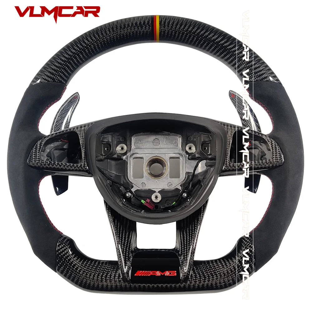 Custom Alcantar Carbon Fiber Steering Wheel For Benz 2015-2018 A45  E43 CLS63 AMG GT C63S E63S
