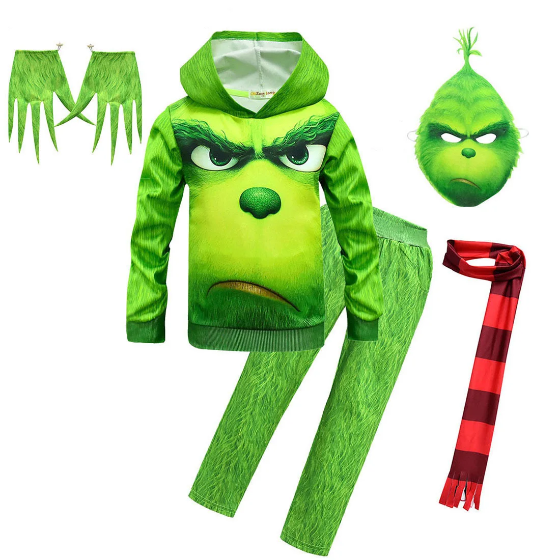 Комплект из 5 предметов костюм для девочек и мальчиков 3D Толстовка с капюшоном