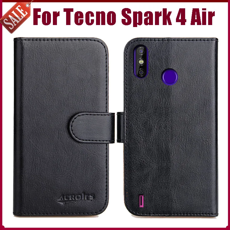 Роскошный чехол кошелек для Tecno Spark 4 Air 6 1 дюйма цветов флип из мягкой кожи Модный