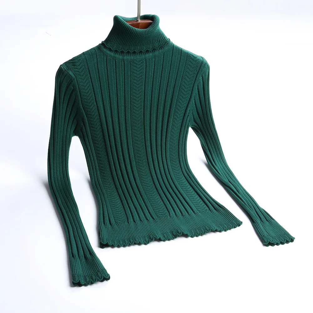 Plus Size S-2XL Thick Warm Women Pullover Sweater Fashion Knitted With Velvets Jumper Top Rib Silm Female Turtleneck | Женская одежда