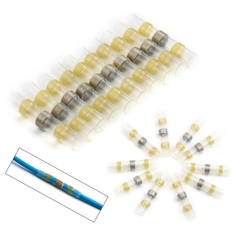 

500/300/100PCS Solder Seal Sleeve Wire Connectors Waterproof Heat Shrink Butt Connectors Electrical Wire Butt Terminals