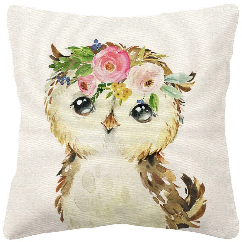 Детские наволочки с животными олень Лев слон кролик Сова ручная роспись домашний