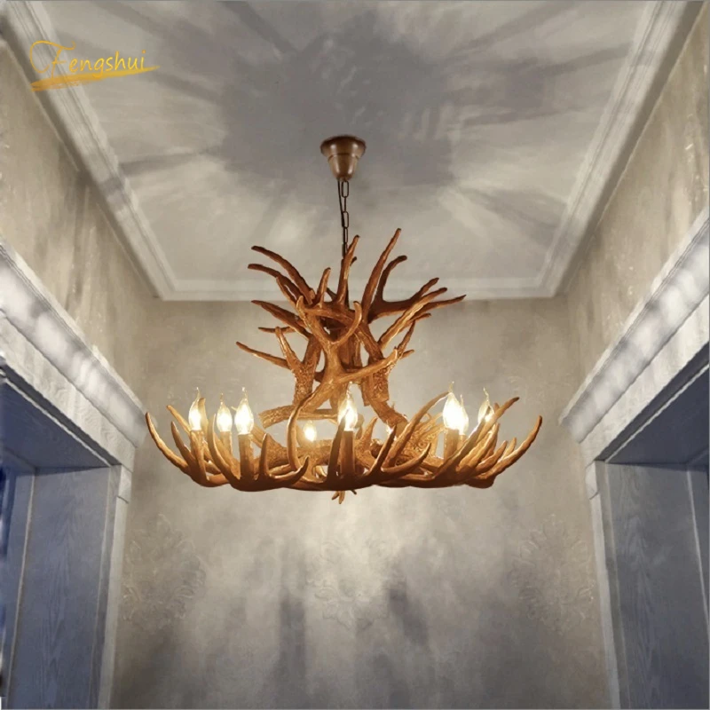 

Nordic LED Chandelier E14 Pendant Lamp Lighting Hanglamp Industrial Buck Deer Horn Antler Bedroom Living Room Kitchen Fixtures