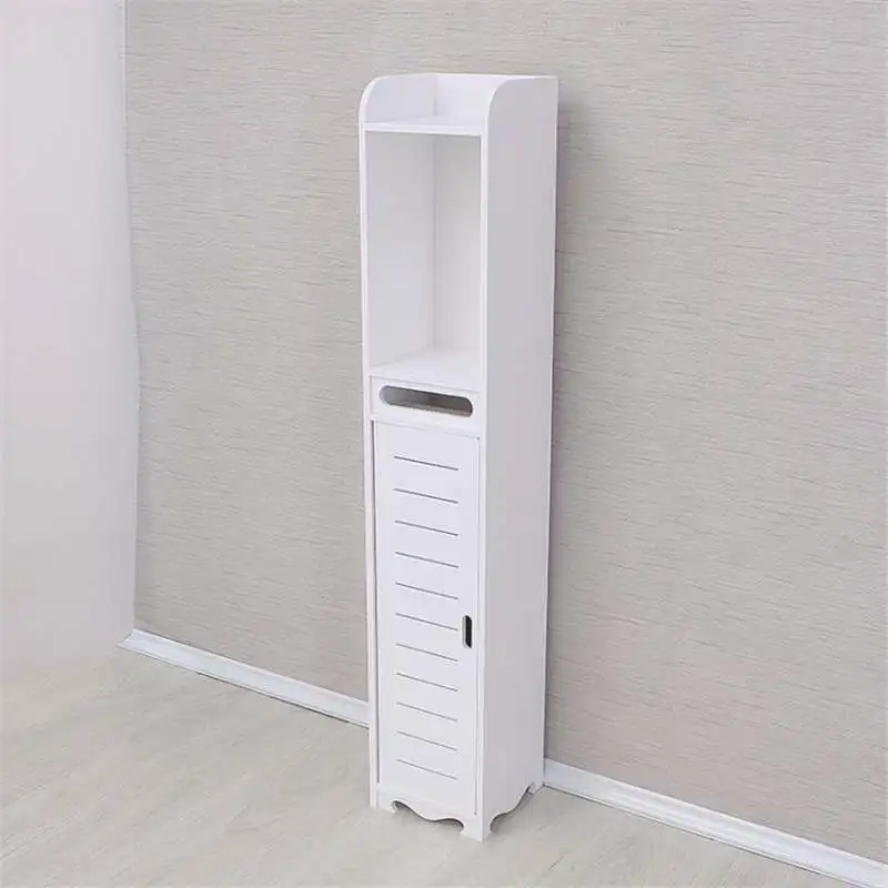 white floor standing bathroom storage shelf toilet bath cabinet storage organizer wood plastic cupboard shelf home furniture free global shipping