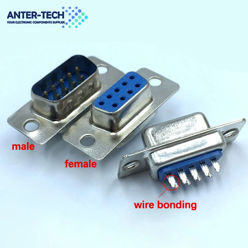 10 шт./лот разъем последовательного порта RS232 DB9 гнездо и штекер/штекер 9-контактный