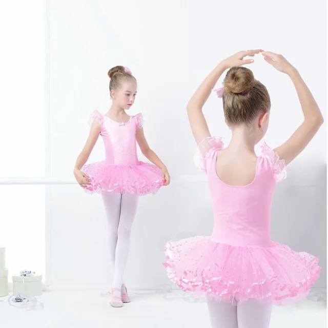 Pink Ballet Leotard For Kids Lace Tutu Dance Dress Girls Gymnastics Use Bailarina Stage Performance | Тематическая одежда и