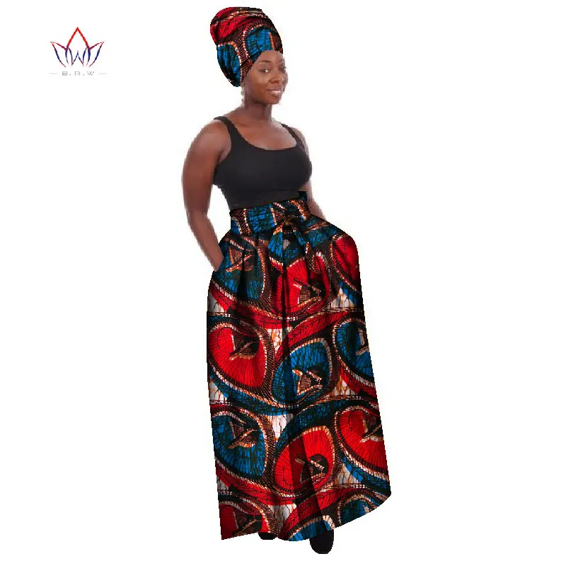 

African Clothes for Women Long African Print Skirt Maxi Skirts Ankle-Length Skirt Plus Size Women Clothing 6XL BRW WY268