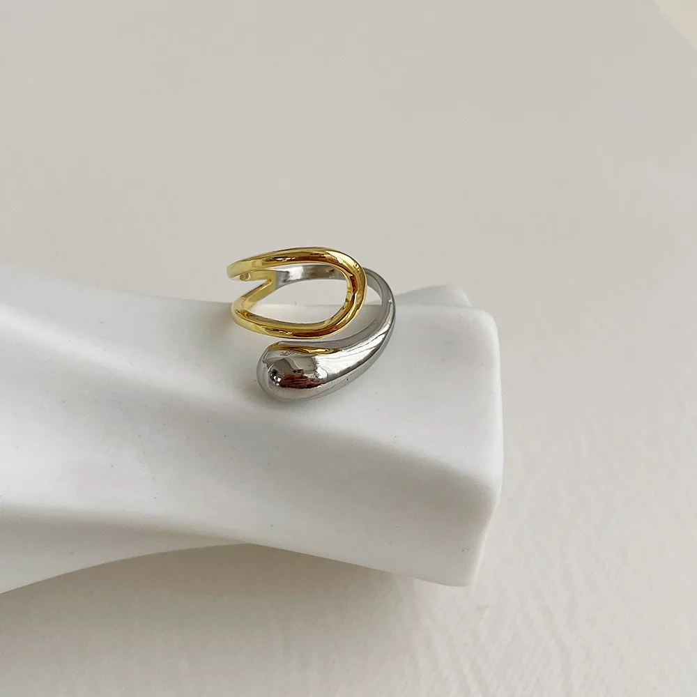 Минималистичные золотые и серебряные разноцветные кольца s-образной формы