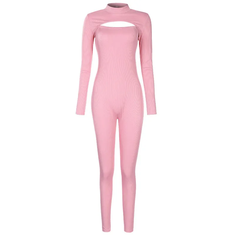 

Sexy Jumpsuit Women Rompers Spring Autumn Clothes Solid Two Piece Overalls Long Sleeve Skinny Playsuit Female Outfit Monos Mujer