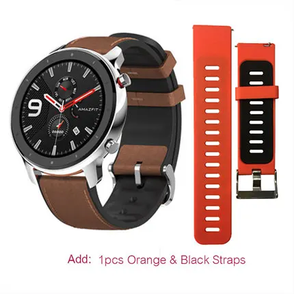 Steel add orange Глобальная версия Amazfit GTR 47 мм Huami Смарт-часы 5ATM водонепроницаемые 24 дня батарея gps управление музыкой Поддержка Android IOS - Цвет: Steel add orange