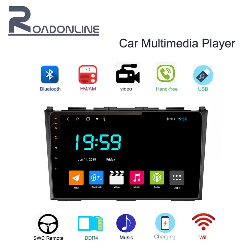 1din 9 &quotAndroid 8 1 автомагнитола gps навигация подходит для 2010 CRV стерео Мультимедийный
