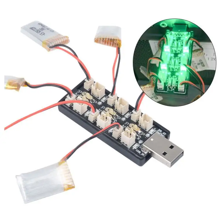 6CH USB до 3 7 V ~ 8 1S LiHv Lipo зарядное устройство плата адаптера 5V 2A для RC игрушки модель