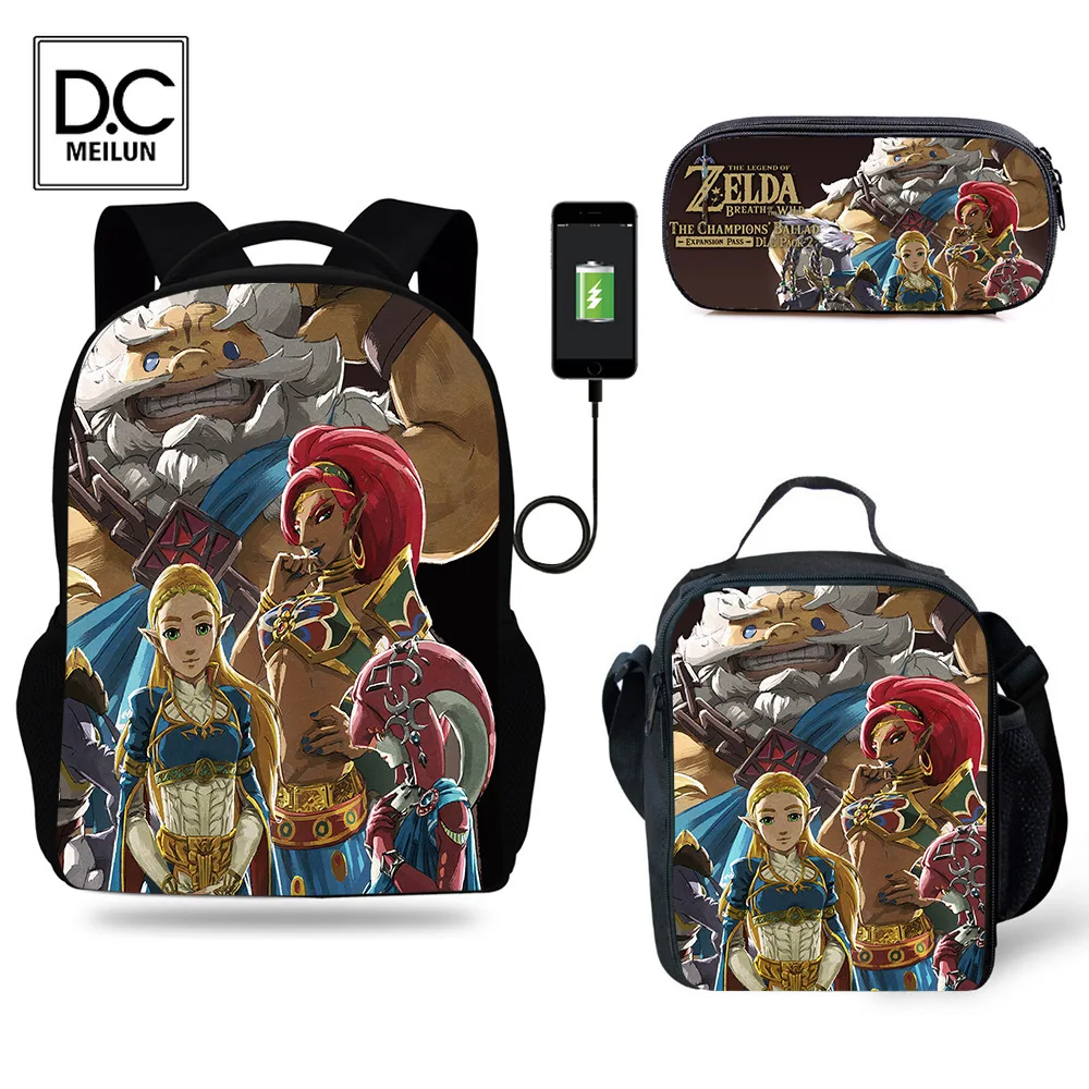 

DC.meilun3 Pcs Set Stranger Things School Backpack Travel Shoulder Bag Cute Pen Bag Boy Girl School Bag Teenage Laptop Backpacks