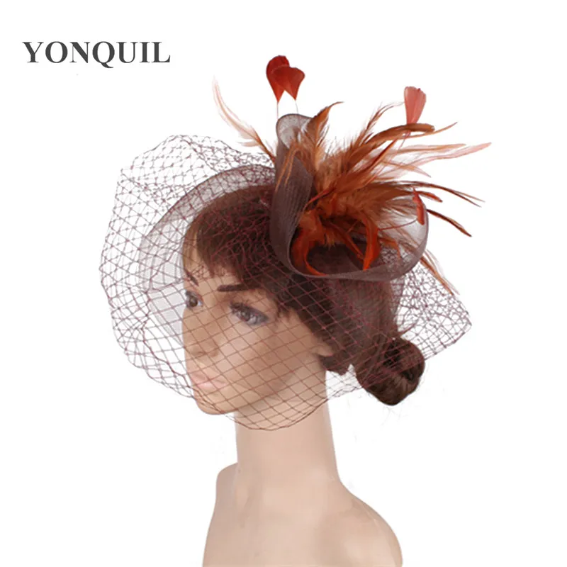 Bride Mesh Hair Fascinators Hat Women Elegant Wedding Headwear Cocktail Race Church Accessories Net Fashion Ladies Headdres |