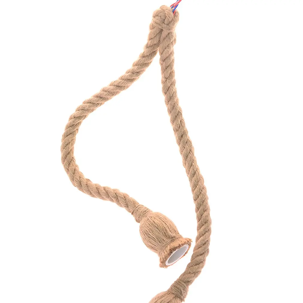 

Retro Lamp E27 Hemp Rope Pendant Light Vintage Loft Creative Lighting American Style Lamps Dining Living Room Restaurant Decor