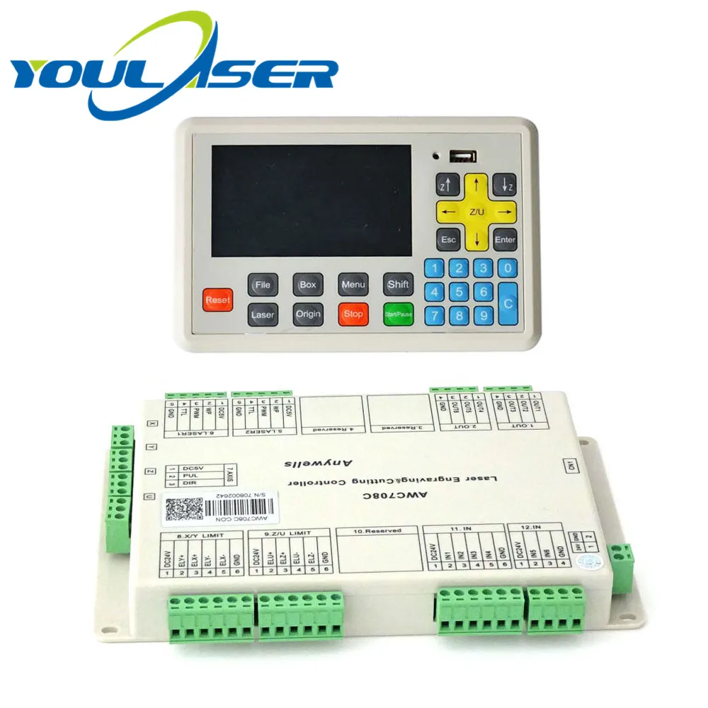 AWC708C плюс система лазерного контроллера для лазерной гравировальная и режущая